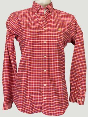 Brooks Brothers L Red Plaid Non-Iron Supima Cotton Button Down Shirt